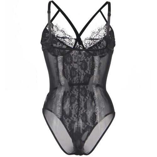 BRUMA SECRET - ALEXIS TEDDY DE ENCAJE AJUSTADO CON TIRAS NEGRO XS/S