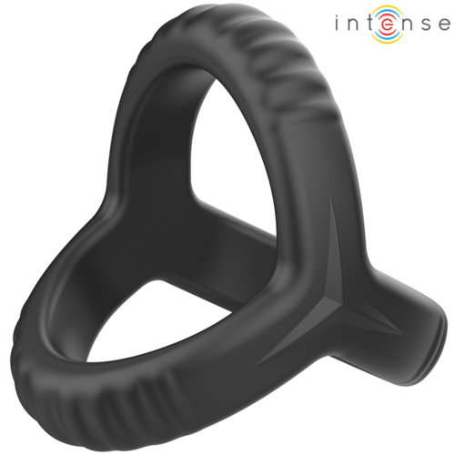 INTENSE - CARSON ANILLO DOBLE PARA PENE SILICONA NEGRO MODELO 4