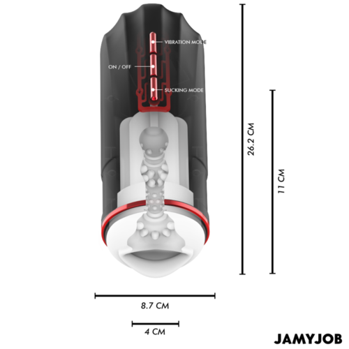 JAMYJOB - MEGABITE MASTURBADOR BOCA AUTOMÁTICO 5 MODOS SUCCIÓN Y VIBRACIÓN