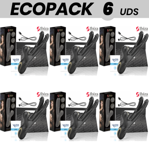 ECOPACK 6 UDS - IBIZA VIBRADOR HI-TECH RABITT CLITORIAL POTENTE Y DOBLE WAVE TWO DRAGONS