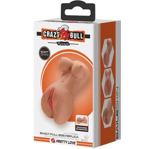 CRAZY BULL - HANNAH MASTURBADOR DOBLE VAGINA & ANO REALÍSTICO MULATO