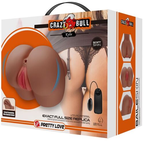 CRAZY BULL - KYLIE TRASERO VIBRADOR CON VAGINA Y ANO REALÍSTICO NATURAL CONTROL REMOTO