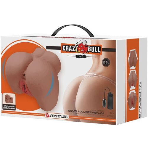 CRAZY BULL - MILA TRASERO VIBRADOR CON VAGINA Y ANO REALÍSTICO NATURAL CONTROL REMOTO