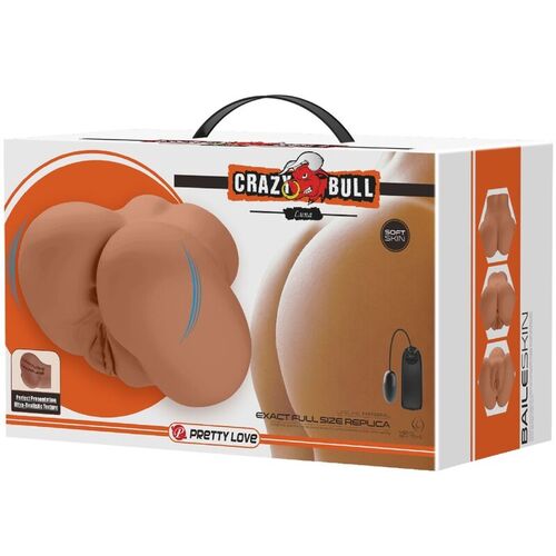 CRAZY BULL - LUNA TRASERO VIBRADOR CON VAGINA Y ANO REALÍSTICO NATURAL CONTROL REMOTO