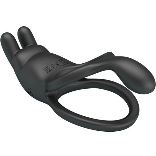 PRETTY LOVE - SETH DOBLE ANILLO VIBRADOR RABBIT 7 VIBRACIONES NEGRO