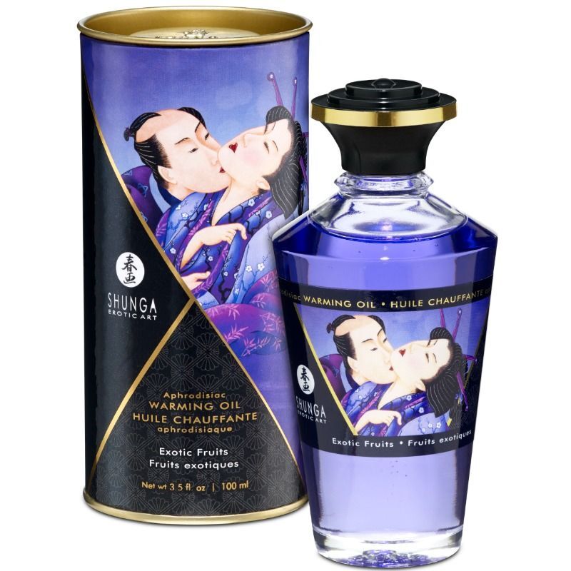 SHUNGA ACEITE MASAJE EFECTO CALOR SABOR FRUTAS EXOTICAS 100 ML