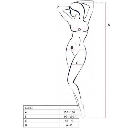 PASSION WOMAN BS013 BODYSTOCKING NEGRO TALLA UNICA