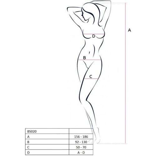 PASSION WOMAN BS020 BODYSTOCKING BLANCO TALLA UNICA