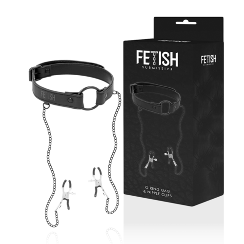 FETISH SUBMISSIVE  COLLAR CON PINZAS PARA PEZONES