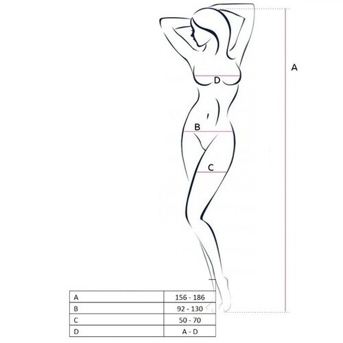 PASSION WOMAN BS053 BODYSTOCKING BLANCO TALLA UNICA