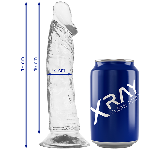 XRAY CLEAR DILDO TRANSPARENTE 19 CM X 4CM