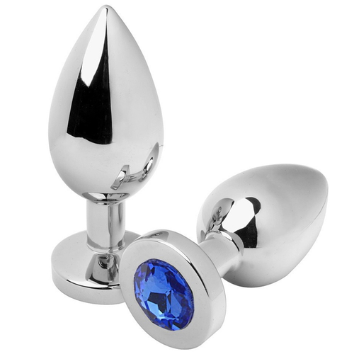 METALHARD ANAL PLUG DIAMOND AZUL MEDIUM 7.62CM