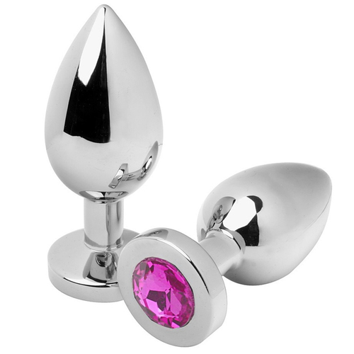 METALHARD ANAL PLUG DIAMOND ROSA SMALL 5.71CM