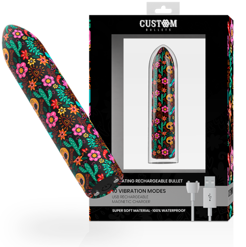 CUSTOM BULLETS BALA RECARGABLE FLORAL 10 INTENSIDADES