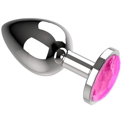 COQUETTE PLUG ANAL DE METAL TALLA L CRISTAL PINK 4 X 9CM