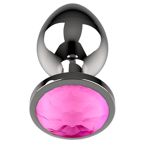 COQUETTE PLUG ANAL DE METAL TALLA L CRISTAL PINK 4 X 9CM