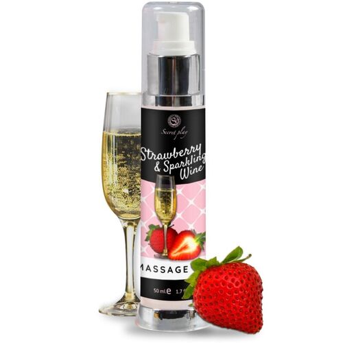 SECRETPLAY ACEITE MASAJE FRESAS & CAVA 50 ML