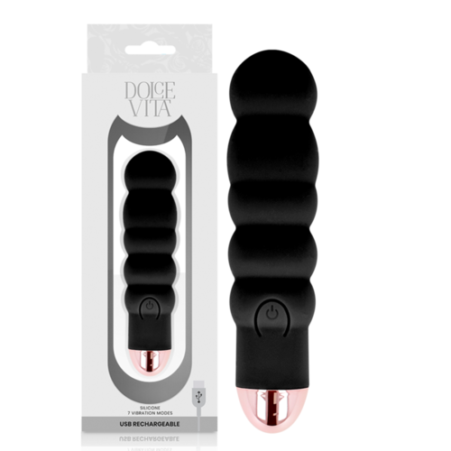 DOLCE VITA VIBRADOR RECARGABLE SIX NEGRO 10 VELOCIDADES