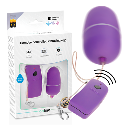 ONLINE HUEVO VIBRADOR CON MANDO CONTROL REMOTO - LILA