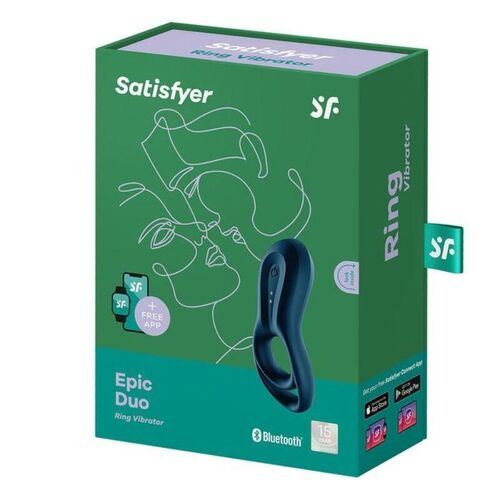 SATISFYER EPIC DUO ANILLO VIBRADOR AZUL