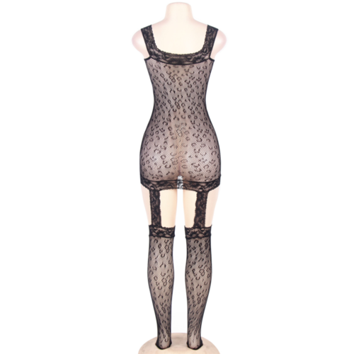 QUEEN LINGERIE BODYSTOCKING ESTILO LEOPARDO S-L