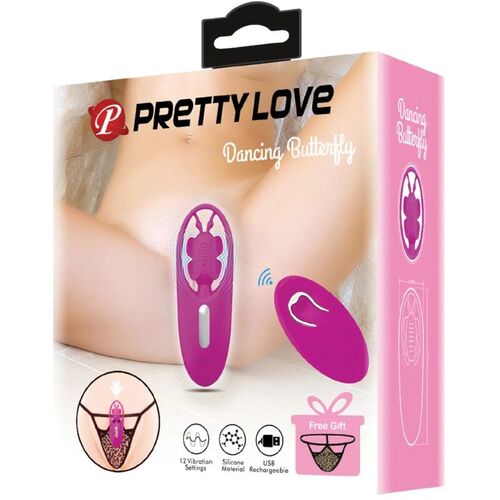 PRETTY LOVE DANCING BUTTERFLY ESTIMULADOR PARA BRAGUITA CON CONTROL REMOTO - LILA