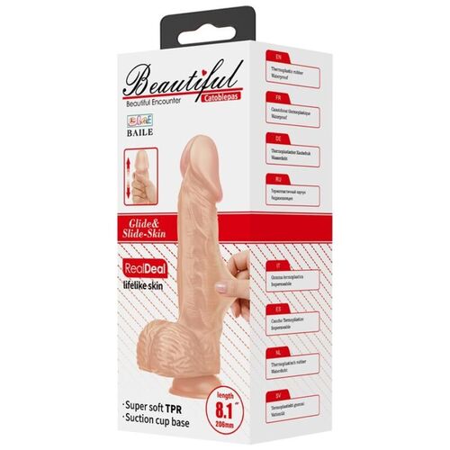 BEAUTIFUL ENCOUNTER CATOBLEPAS DILDO REALISTICO FLEXIBLE 20.6 CM - NATURAL