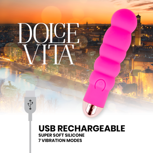 DOLCE VITA VIBRADOR RECARGABLE SIX ROSA 10 VELOCIDADES