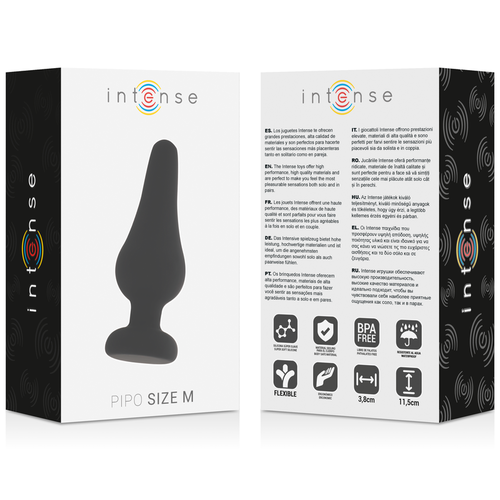 INTENSE ANAL PLUG PIPO M SILICONE NEGRO 11.5CM