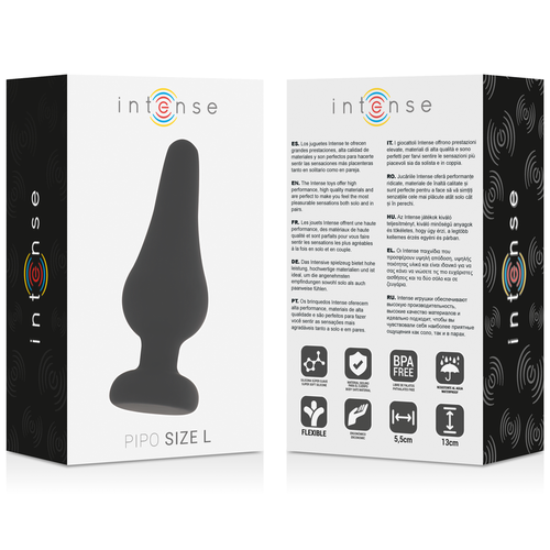 INTENSE ANAL PLUG PIPO L SILICONE NEGRO 13.5 CM