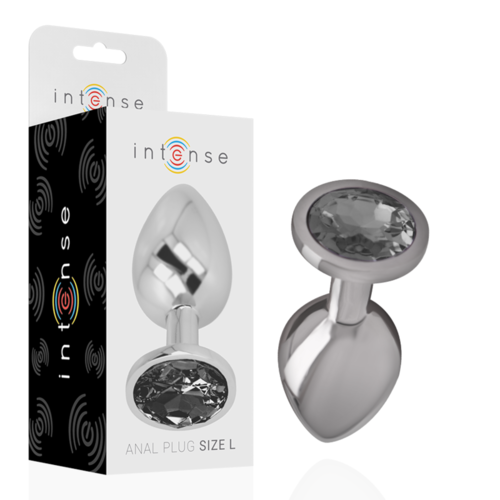 INTENSE - PLUG ANAL METAL CON CRISTAL NEGRO TALLA L