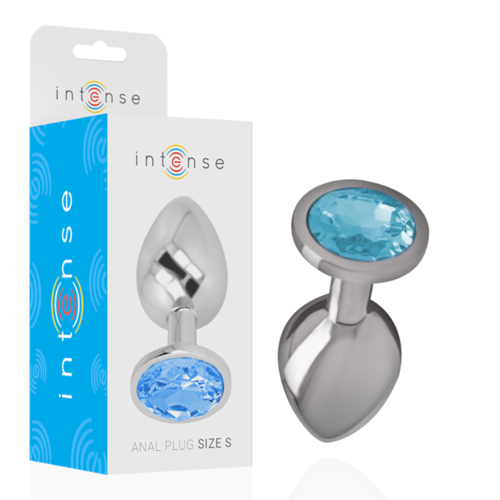 INTENSE - PLUG ANAL METAL CON CRISTAL AZUL TALLA S