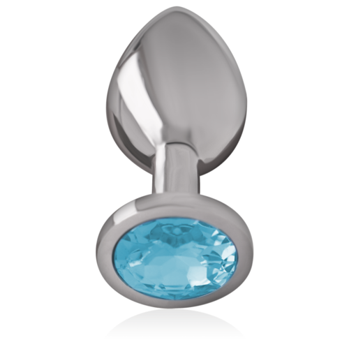 INTENSE - PLUG ANAL METAL CON CRISTAL AZUL TALLA L