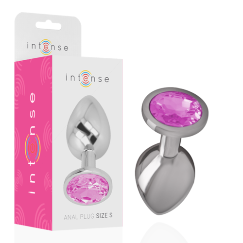 INTENSE - PLUG ANAL METAL CON CRISTAL ROSA TALLA S