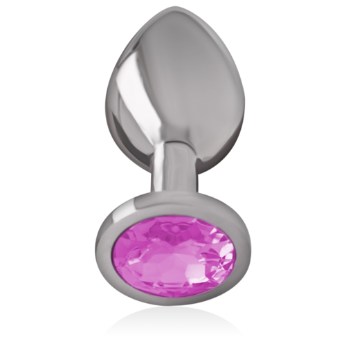 INTENSE - PLUG ANAL METAL CON CRISTAL ROSA TALLA S