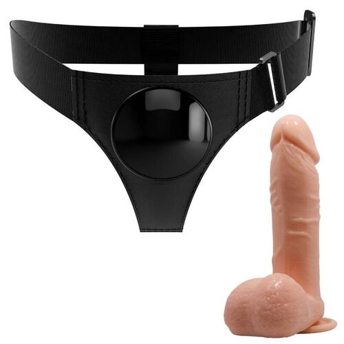 PRETTY LOVE - HARNESS BRIEFS ARNÉS UNIVERSAL CON DILDO TOM 20 CM NATURAL